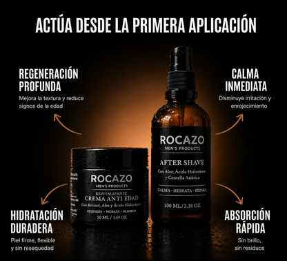 ROCAZO Rutina Facial Masculina Completa (After Shave + Anti Age)