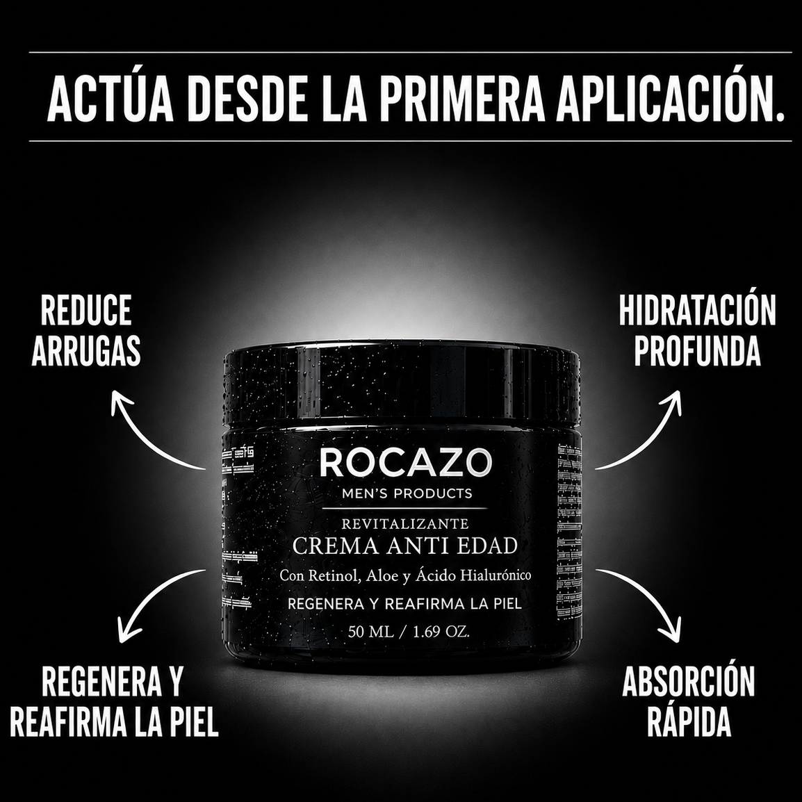 Crema Anti-Edad ROCAZO con retinol liposomado y ácido hialurónico