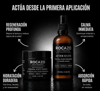 Rutina facial masculina completa ROCAZO - pack día y noche