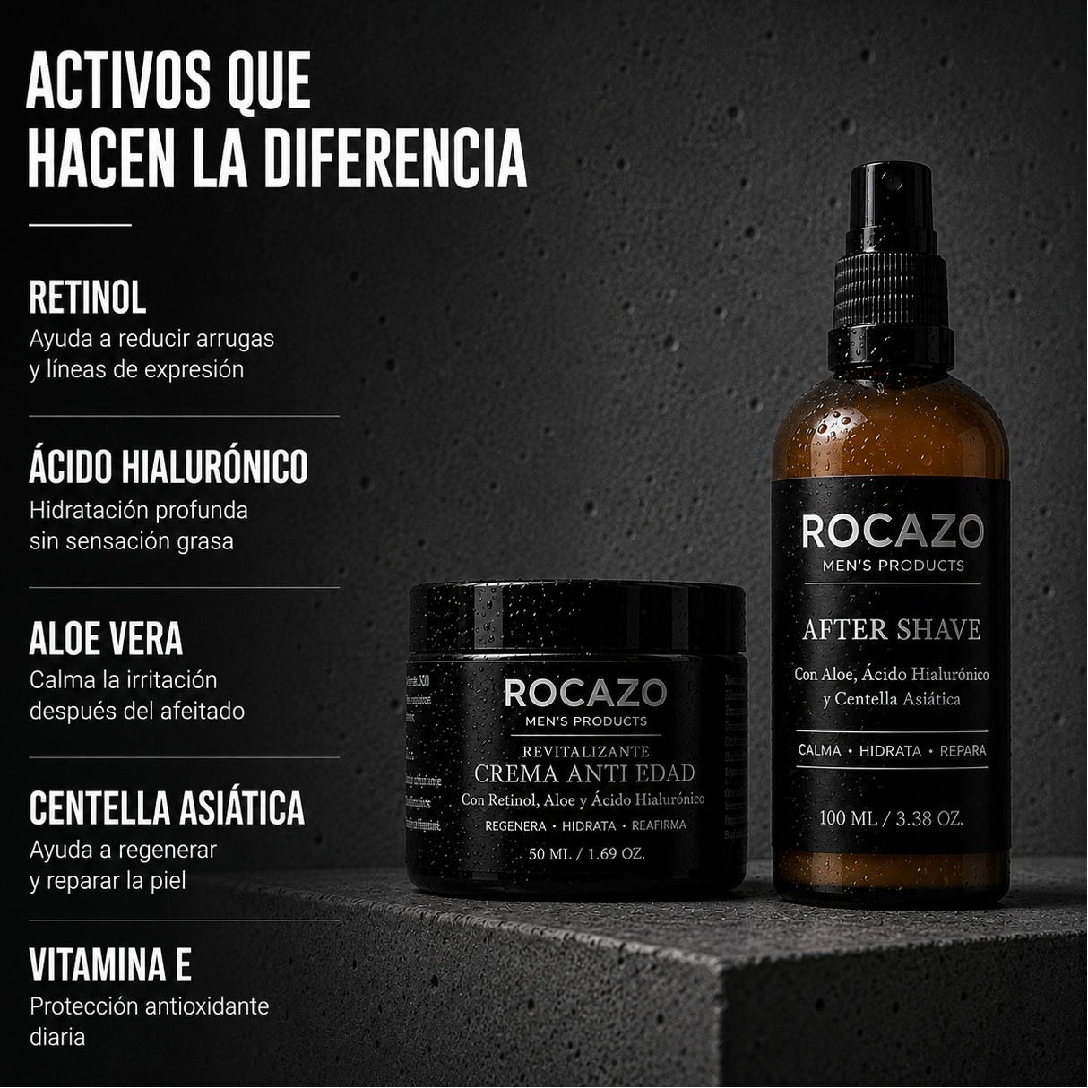 Pack ROCAZO con After Shave calmante y Crema Anti-Edad con retinol