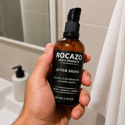 After Shave para Hombre Rocazo – Crema Calmante y Reparadora para Piel Irritada