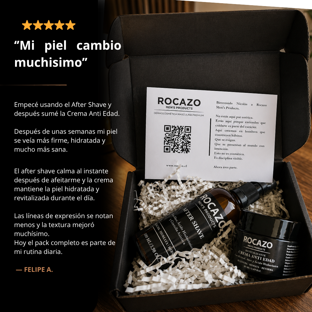 Rutina facial hombre ROCAZO - pack After Shave más Anti-Edad